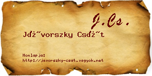 Jávorszky Csát névjegykártya